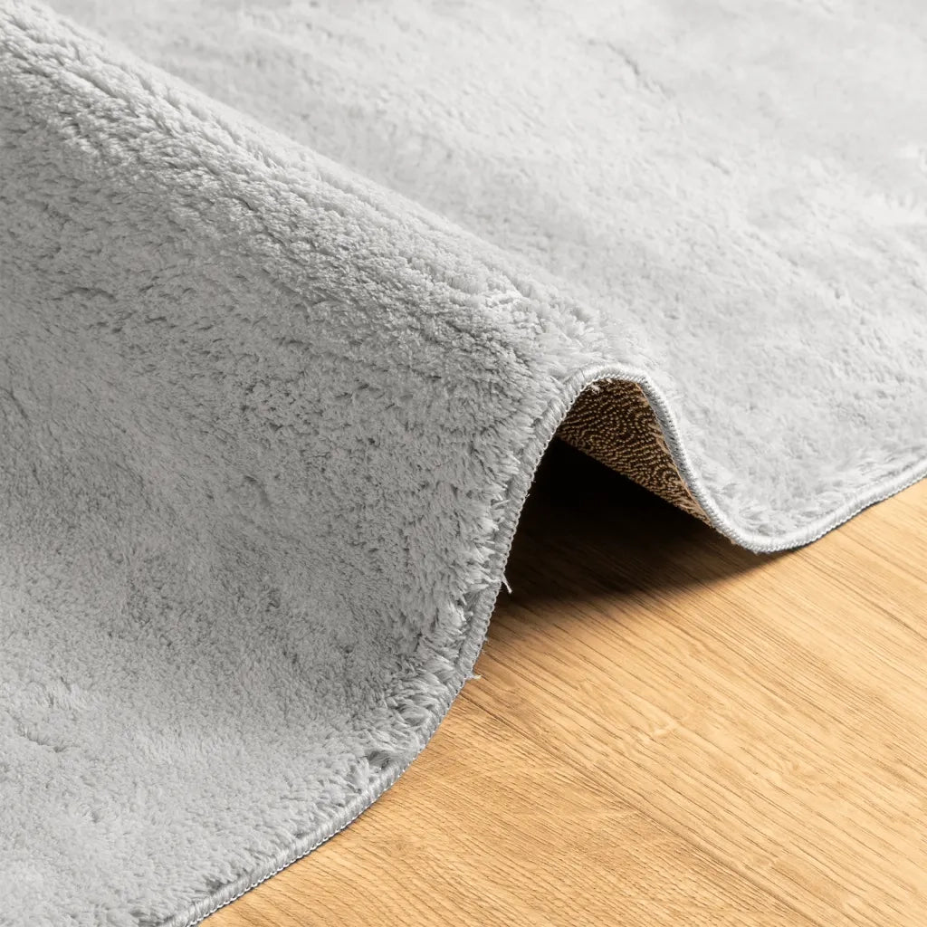 Tappeto a Pelo Corto HUARTE Morbido e Lavabile Grigio 100x200cm 375074