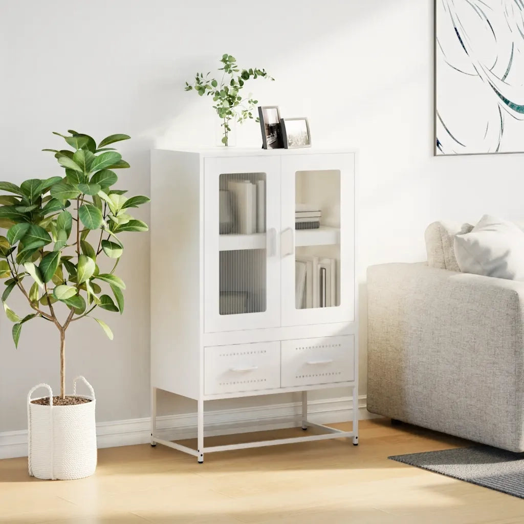 Credenza Bianca 68x39x111,5 cm Acciaio 853367