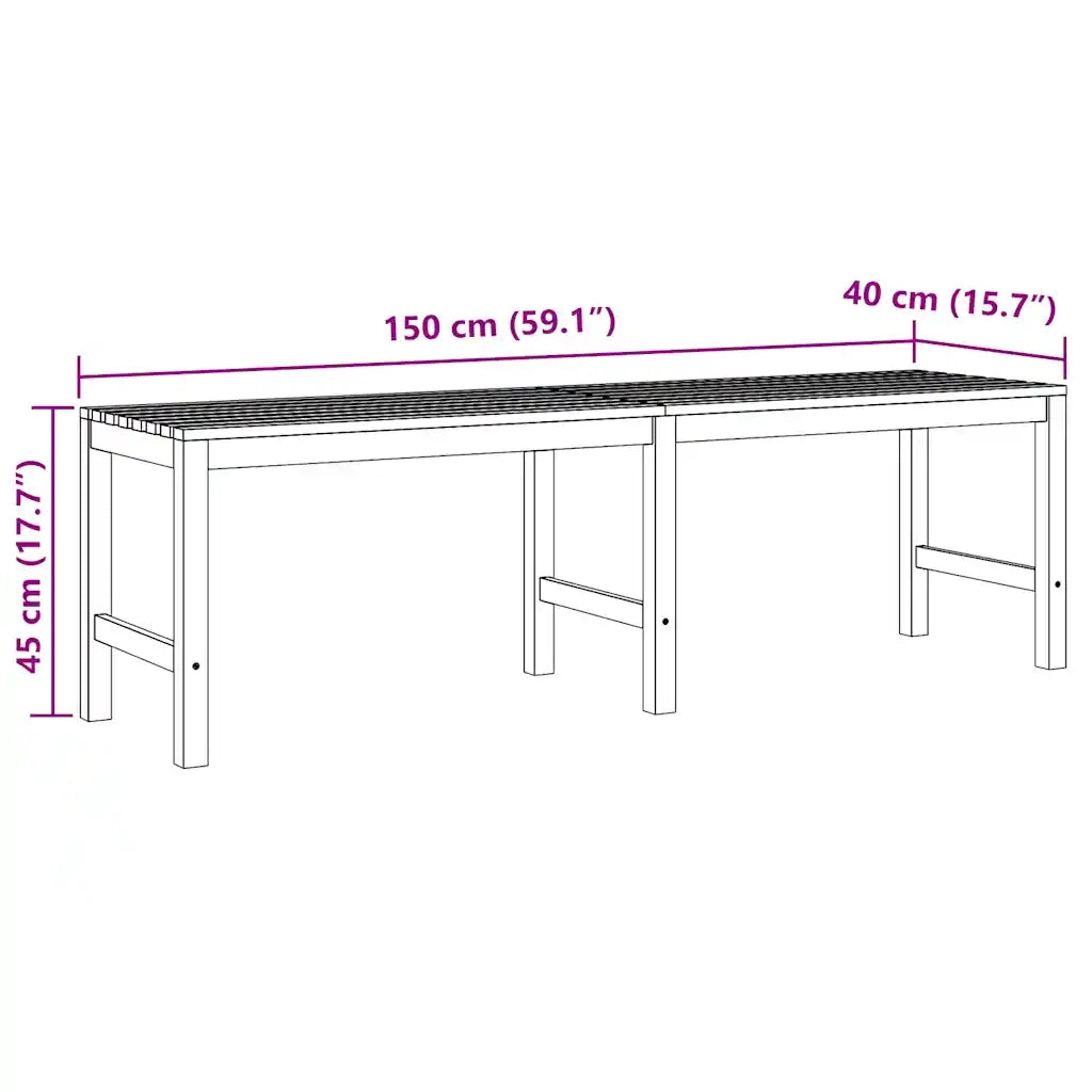 Panchina da Giardino 150 cm in Legno Massello di Teak