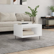 Tavolino da Salotto-Tavolino da soggiorno-Tavolo Bianco 60x50x40 cm in Legno Multistrato 644070