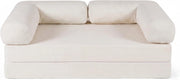 Divano Letto 2 Posti Pieghevole, Divanetto Trasformabile in Tessuto di Velluto con 2 Braccioli Rimovibili e Base Antiscivolo, Poltrona Letto Convertibile per Soggiorno, Camera da Letto