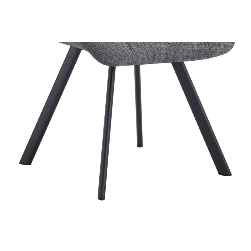Set di 2 sedie VELMA – Tessuto grigio scuro – Piedi in metallo – Design compatto – Eleganza moderna e sobria