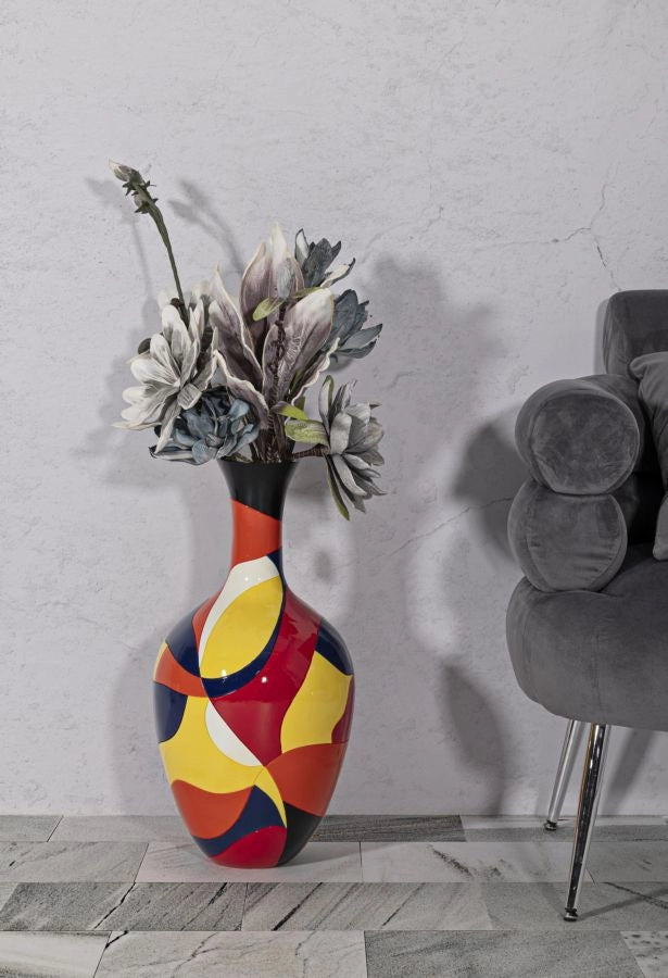 Vaso Rubic Ø29x59 cm in Resina Multicolor