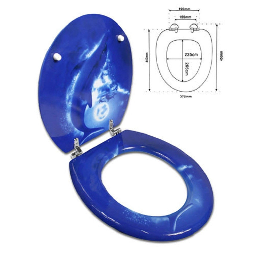 Trade Shop - Sedile Copriwater Universale Per Bagno Copri Wc Water In Legno Delfino -        3,5