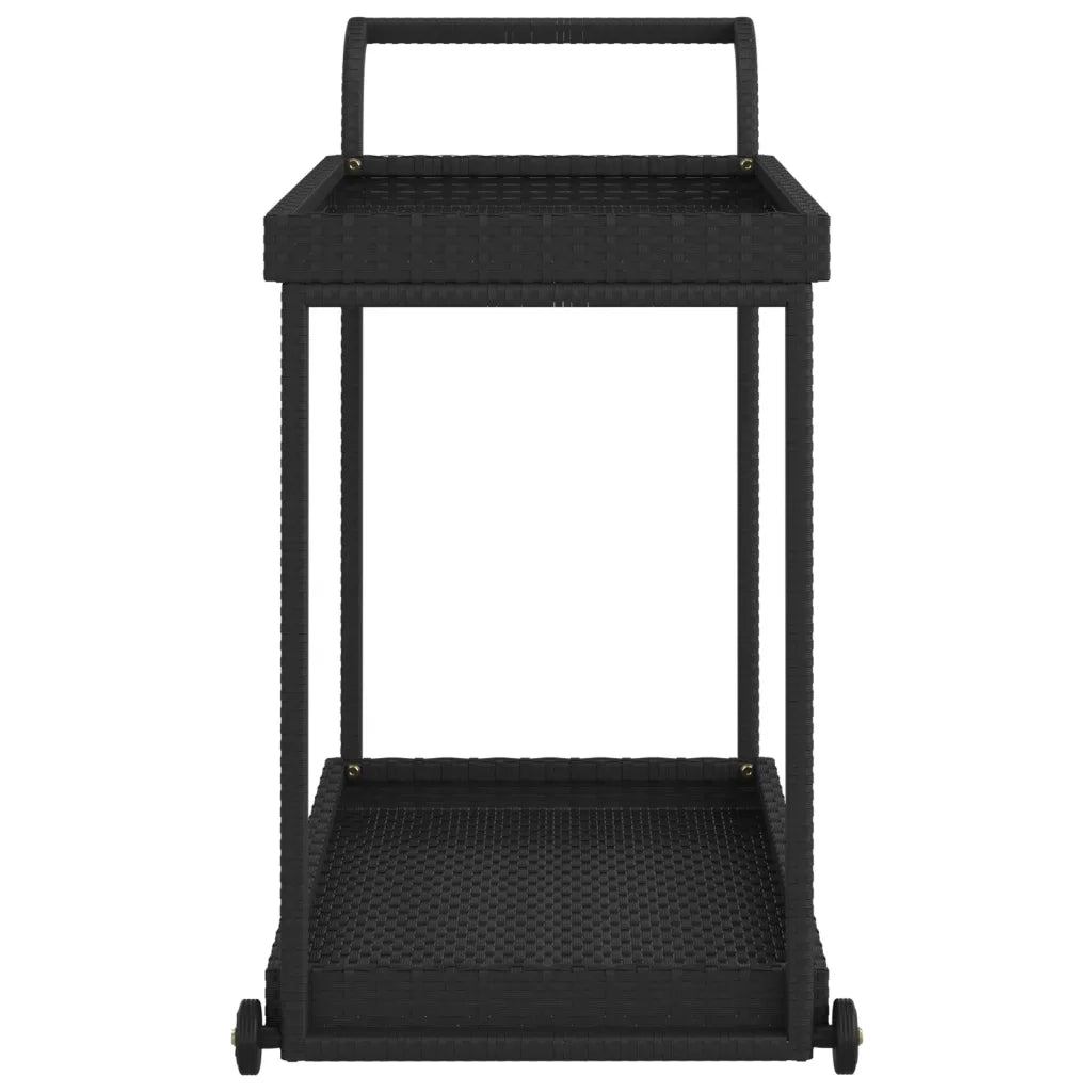Carrello da Bar Nero 100x45x83 cm in Polyrattan cod mxl 65729