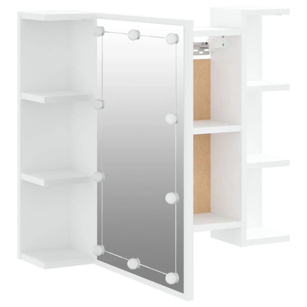 Armadio a specchio con illuminazione a LED 70 x 16,5 x 60 cm bianco 02_0006655