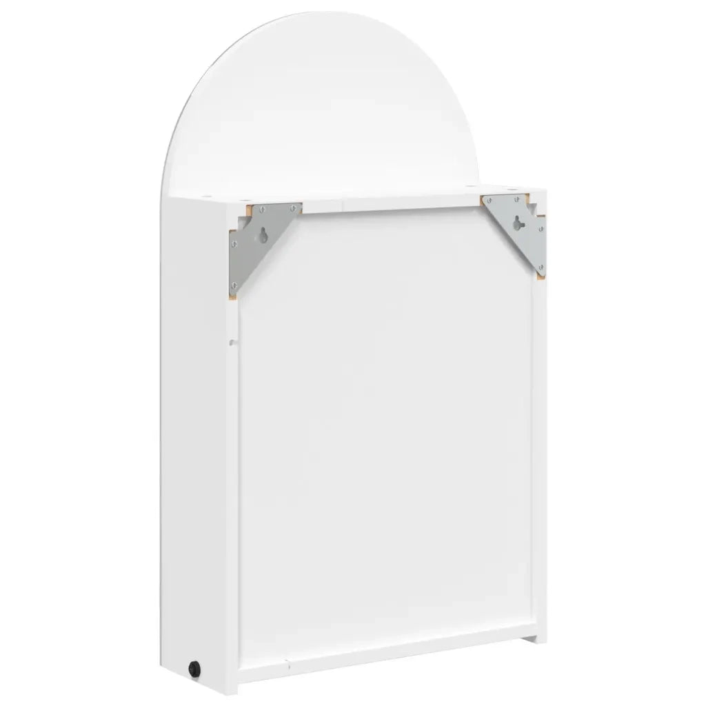 Armadietto Bagno con Specchio e LED ad Arco Bianco 42x13x70 cm