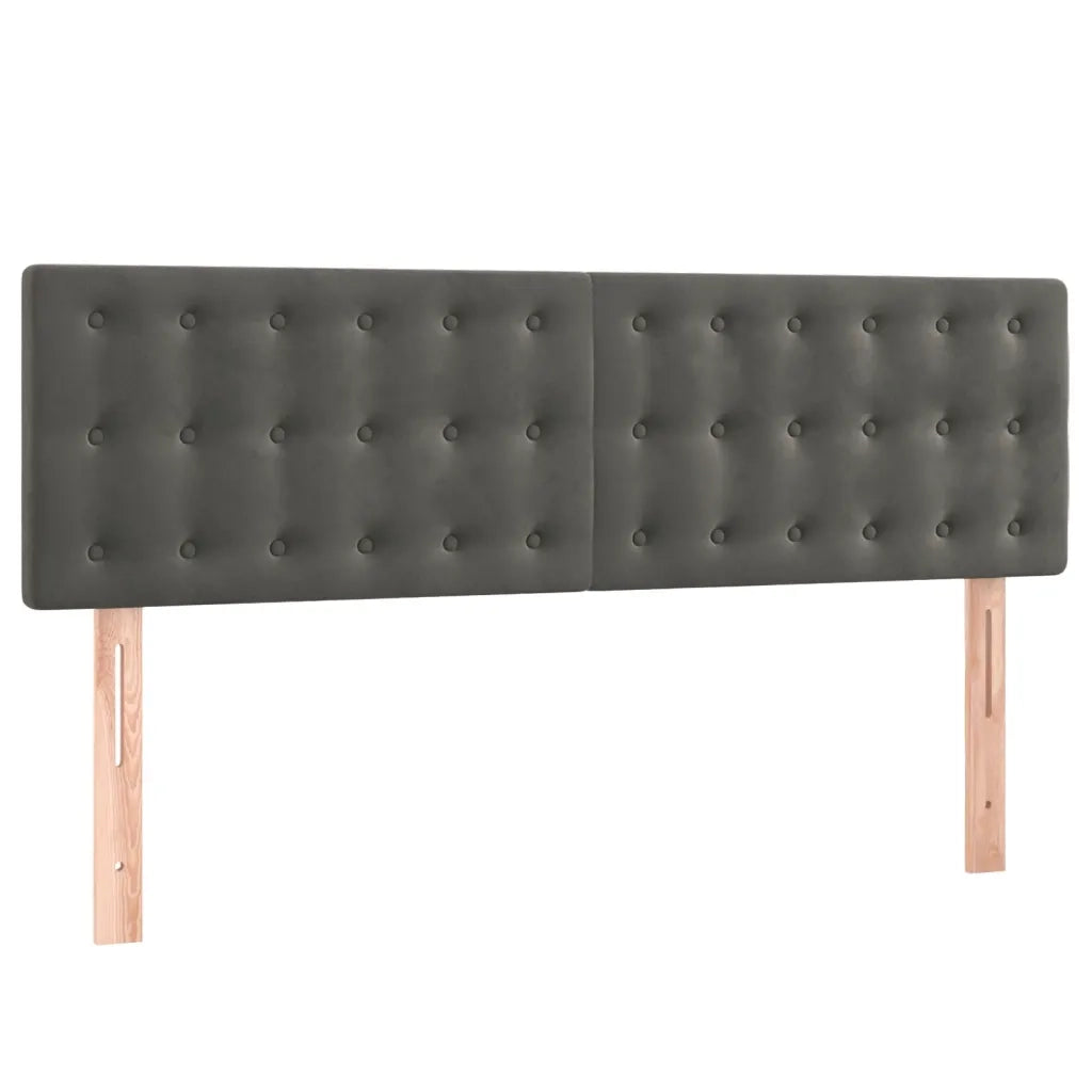Giroletto a Molle con Materasso Grigio Scuro 140x200 cm Velluto 3131202