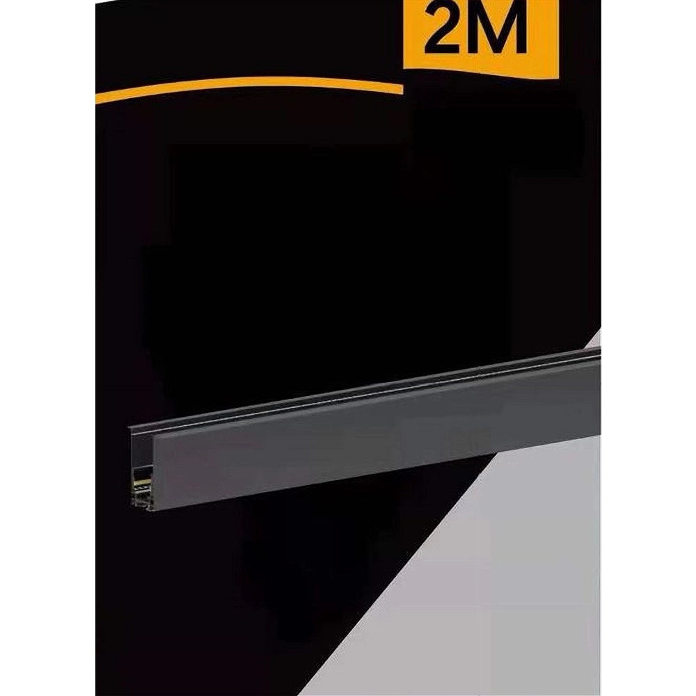 Trade Shop - Binario Magnetico Nero 2mt 48v Da Incasso Per Faretti Led Con Copertura Tk670-2m -
