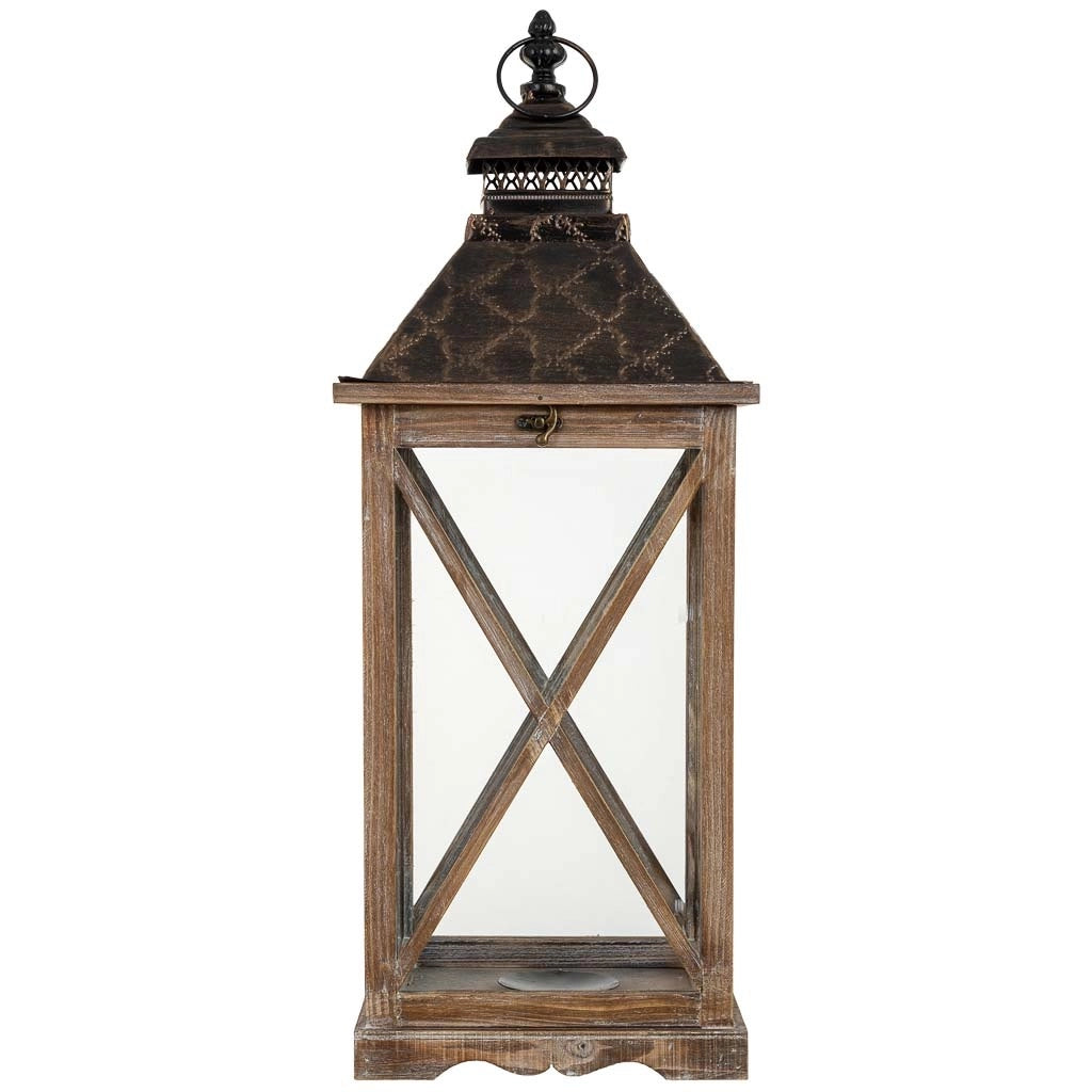 Lanterna in legno 24x24x63h cm
