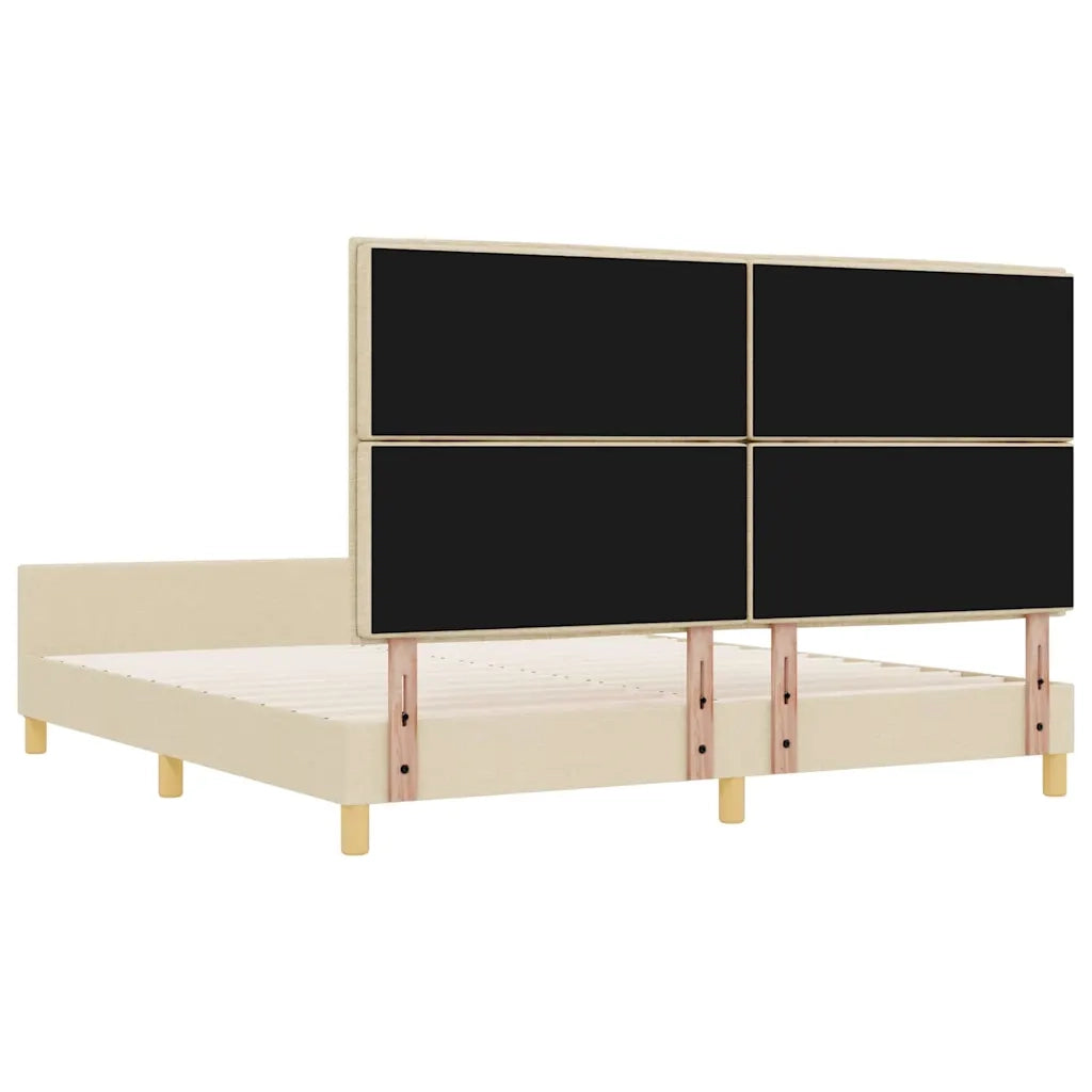 Struttura del letto con testiera Crema 180 x 200 cm Tessuto 3344674