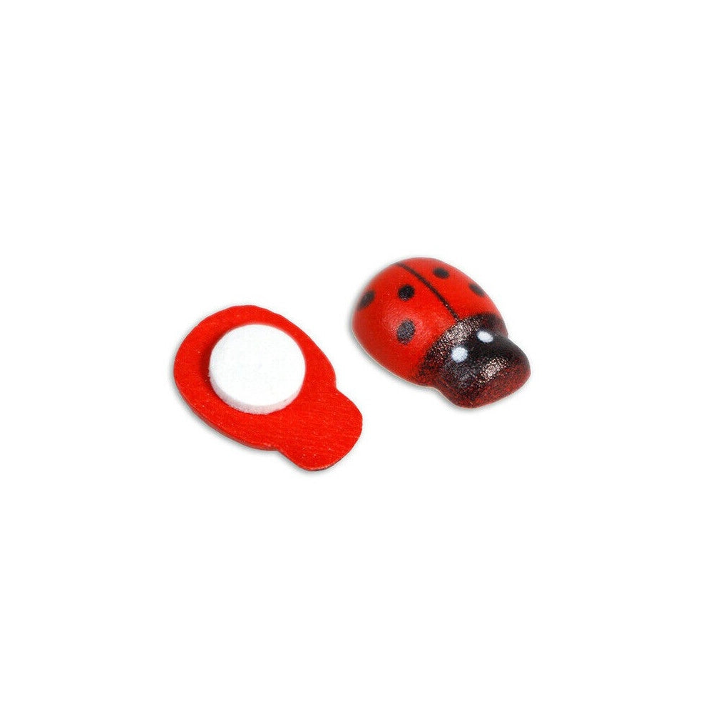 Trade Shop - Coccinelle Portafortuna Adesive In Legnoper Decorazione Bomboniere Bigliettini -