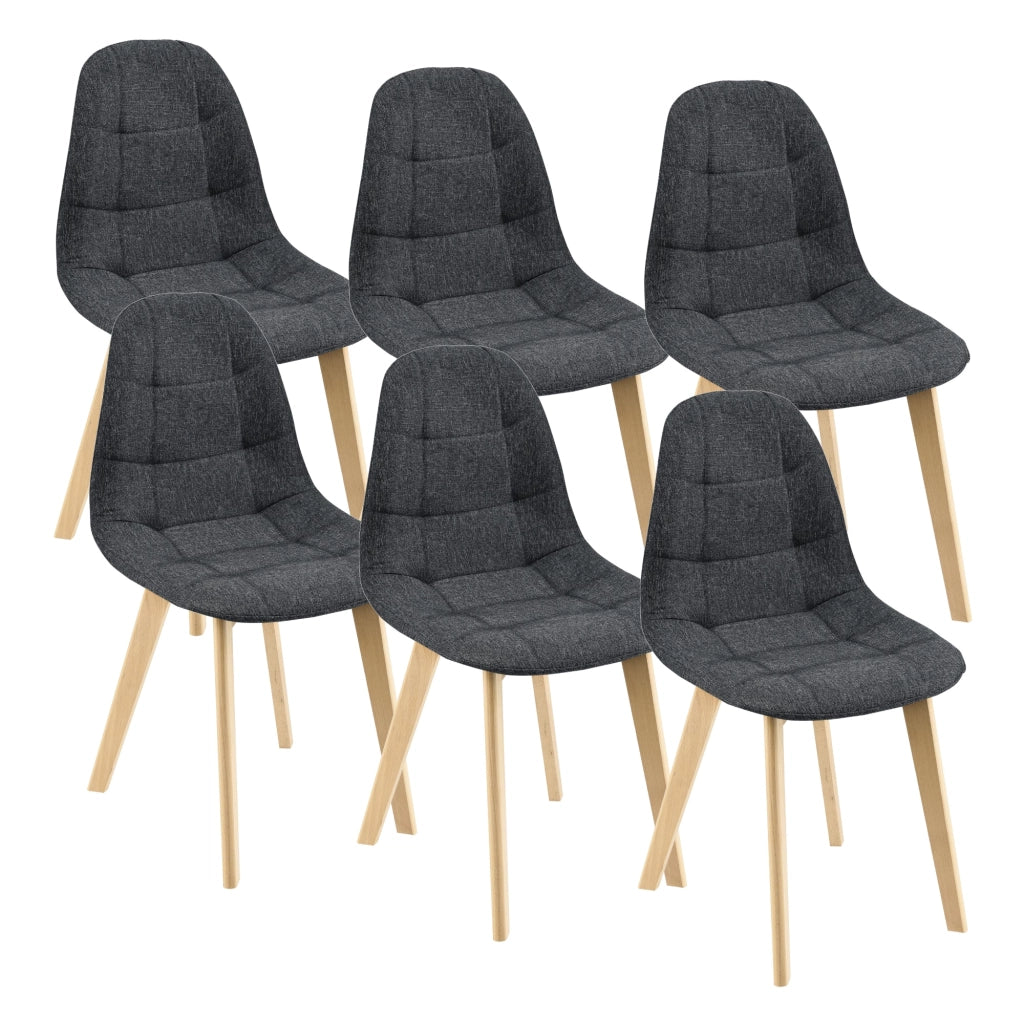 Set di 6 sedie da pranzo 86 x 53 x 47 cm nero 03_0006789