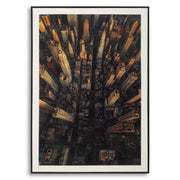 Stampa Su Tela Laccata New York Con Cornice -a- cm 72x4x102