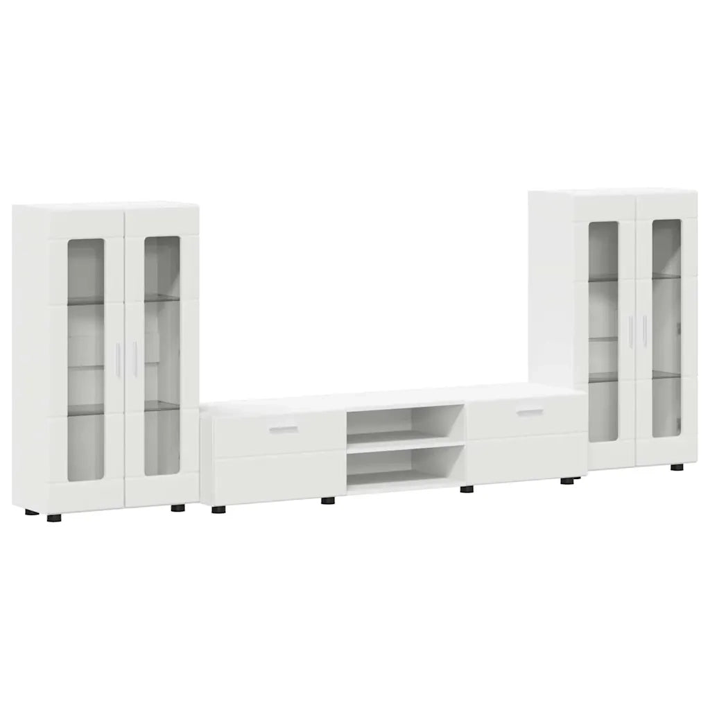 Set mobile TV con cassetto FLORIN Bianco Legno multistrato