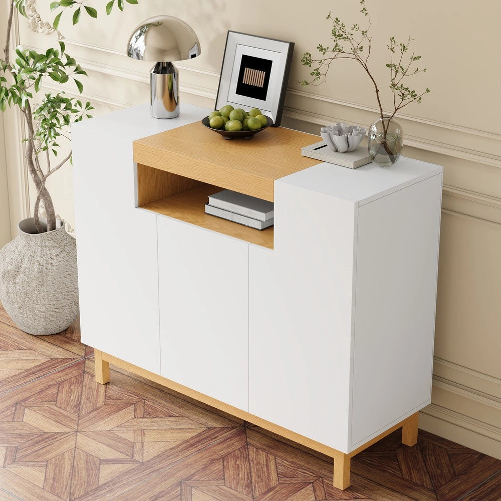 Libreria con Ante ¨C MINIMAL ¨C Legno, Mobile Soggiorno, Stoccaggio Multifunzionale