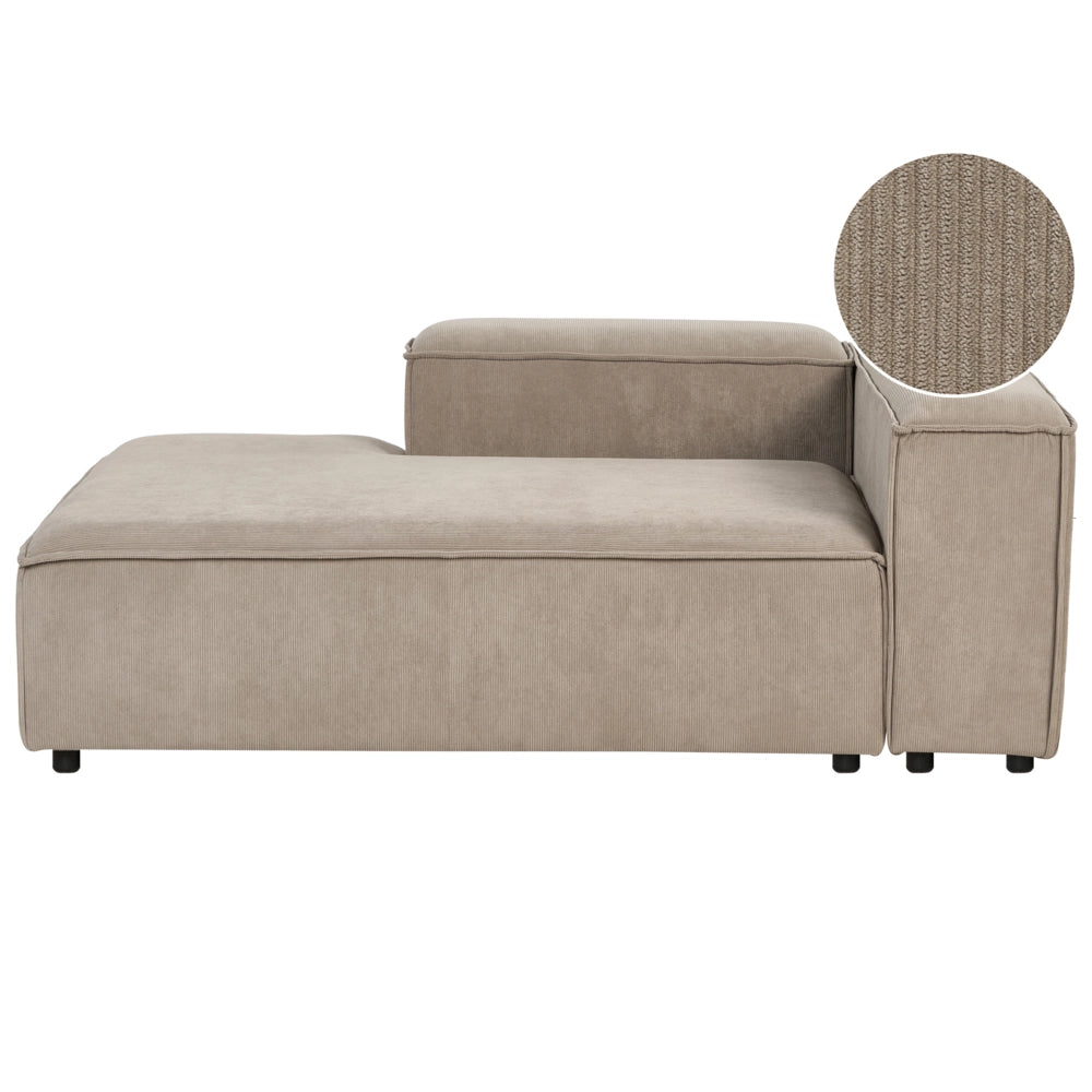 Chaise longue Tortora Velluto a Coste Lato Destro Soggiorno moderno
