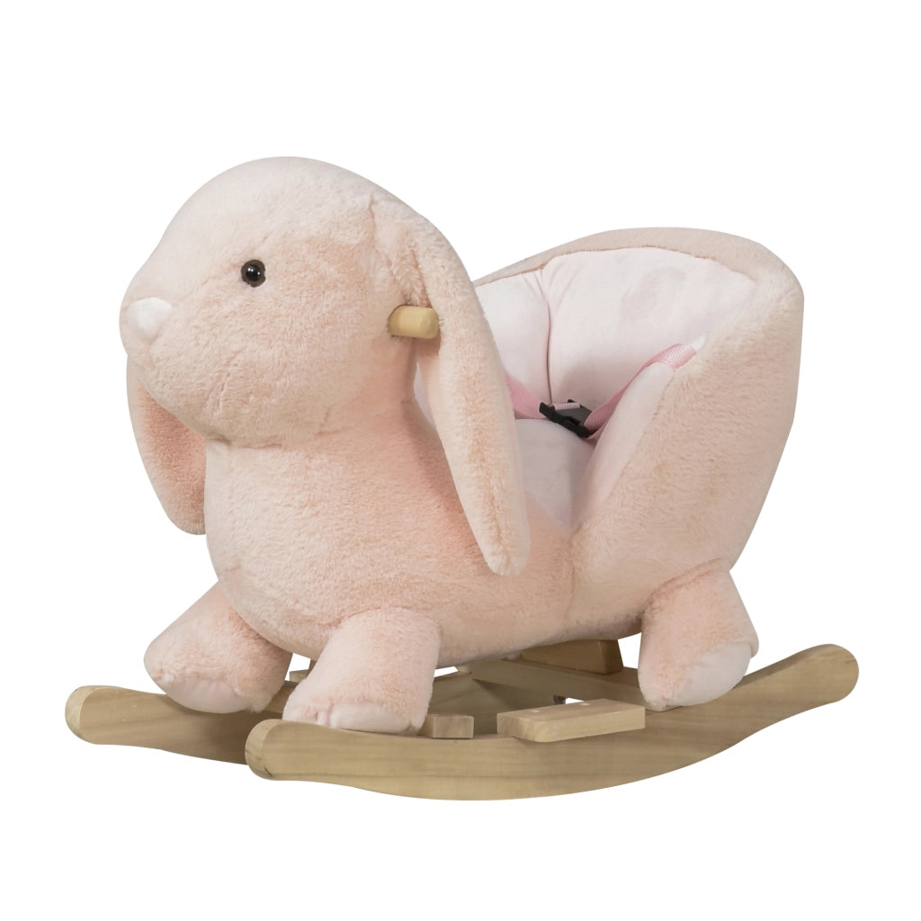 Cavallo a Dondolo per Bambini con Sonido e Sicurezza ¨C zephmum ¨C Rosa 60x33x50