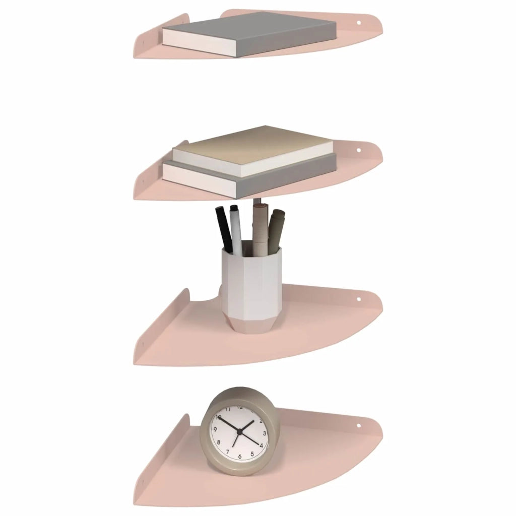 Mensola sospesa con lo scaffale 4 pcs Rosa 24 x 24 x 2 cm