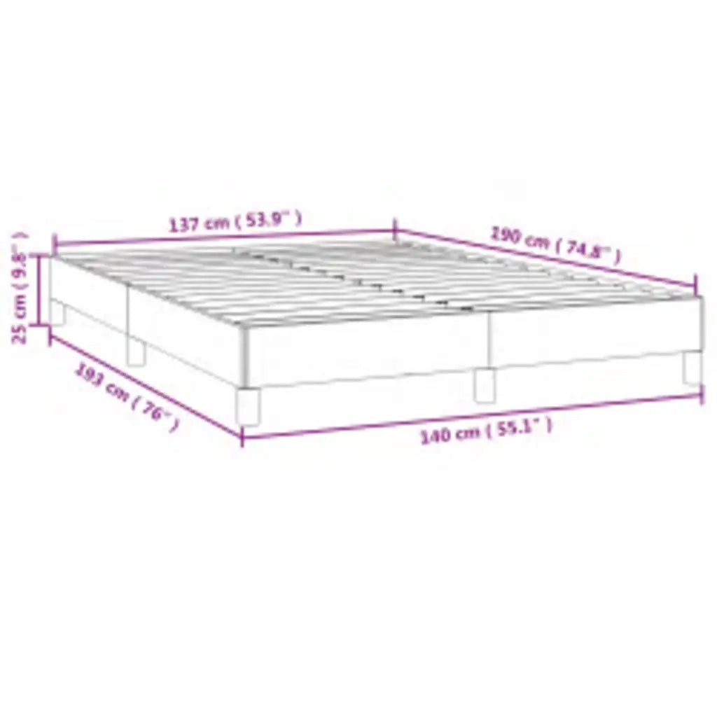 Struttura letto senza Materasso Grigio Chiaro 137x190 cm Velluto integrale 347006