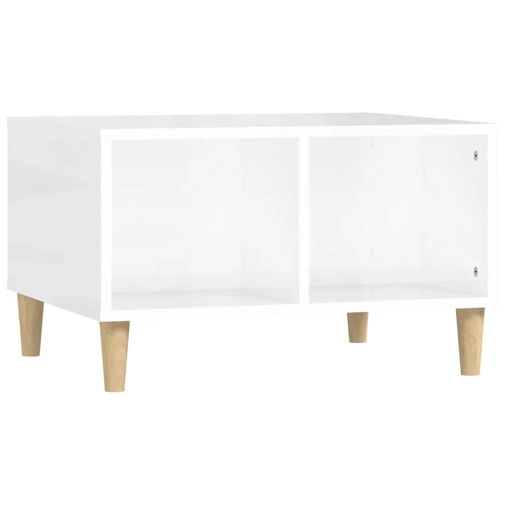 Tavolino Salotto Bianco Lucido 60x50x36,5 cm Legno Multistrato cod mxl 24346