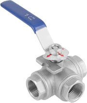 Klep a gomito in acciaio inox SU04 a tre vie compatibile con diversi sistemi di sanitari.