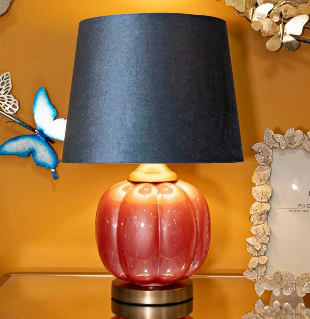Lampada da tavolo Fibocchi, Luce da scrivania , Luminaria da ufficio, Lampada da lavoro, 33x33 h50 cm, Rosso e Blu