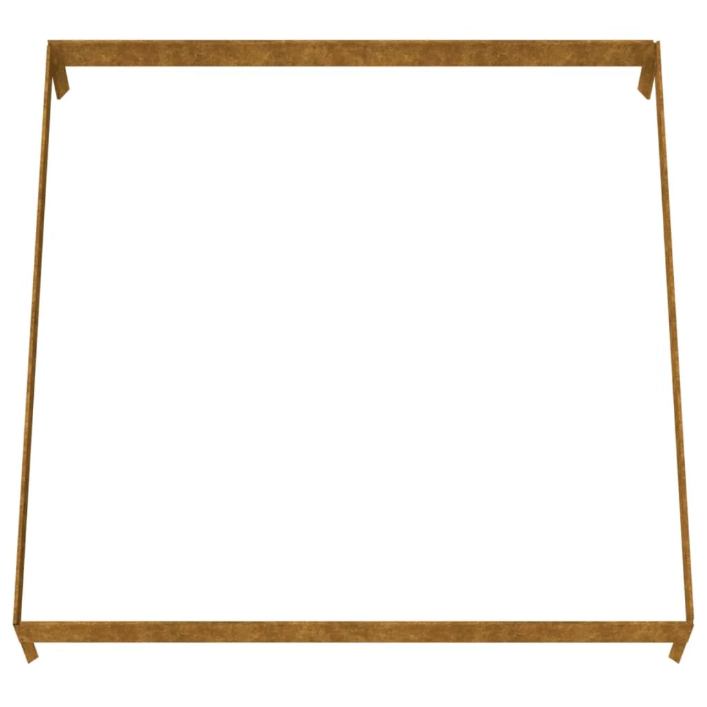 Fioriera rialzata per piante e fiori terrazza giardino 100 x 100 x 18,5 cm acciaio corten marrone 02_0039258