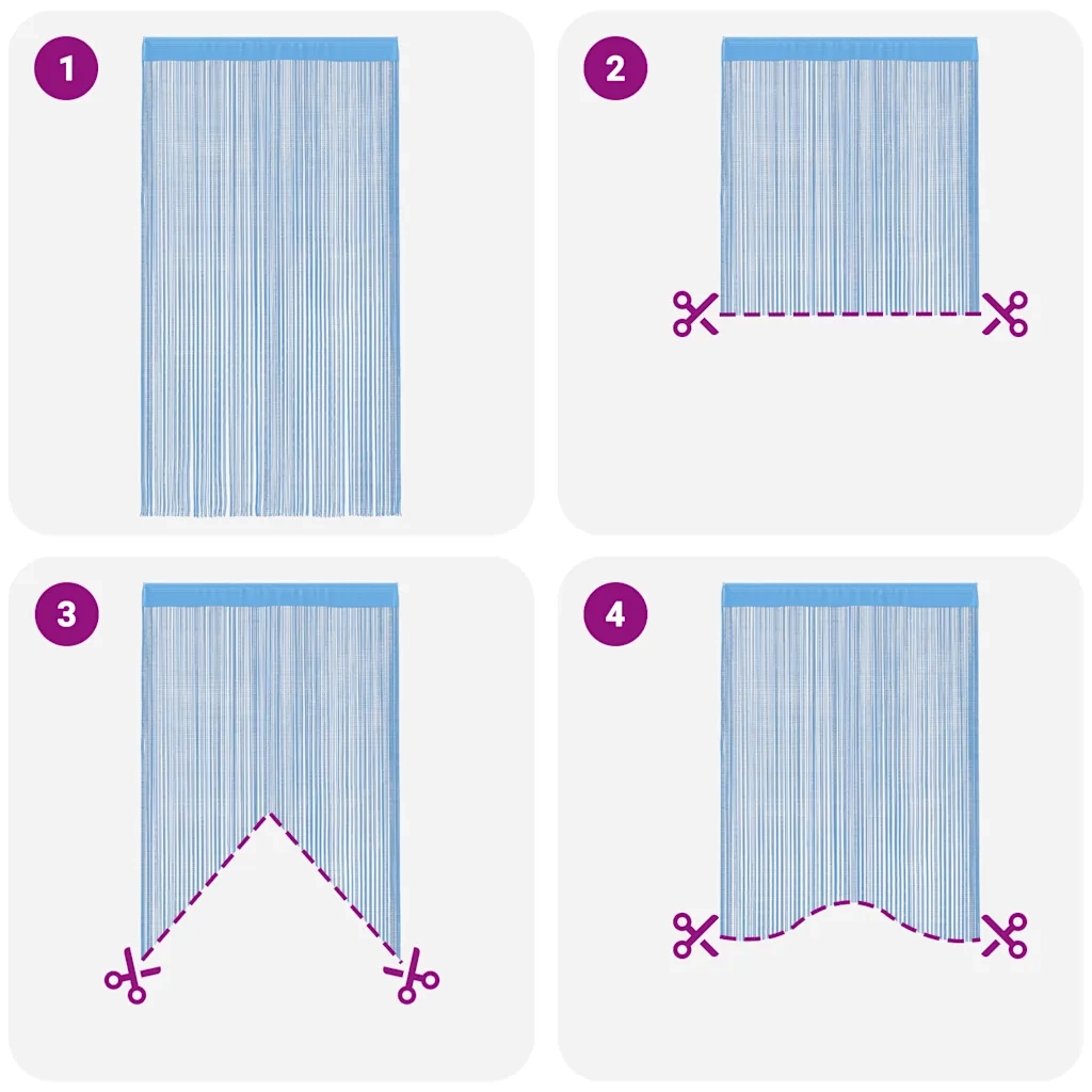 Tende a Filo 2 pz Azzurro 140x250 cm 4102046