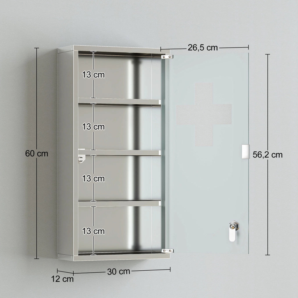 Armadietto Medicinale in Acciaio Inox ¨C Zephmum ¨C 30x12x60cm