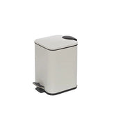Pattumiera quadrata 3 litri in acciaio con pedale Colore bianco 16x16x25 cm Feridras