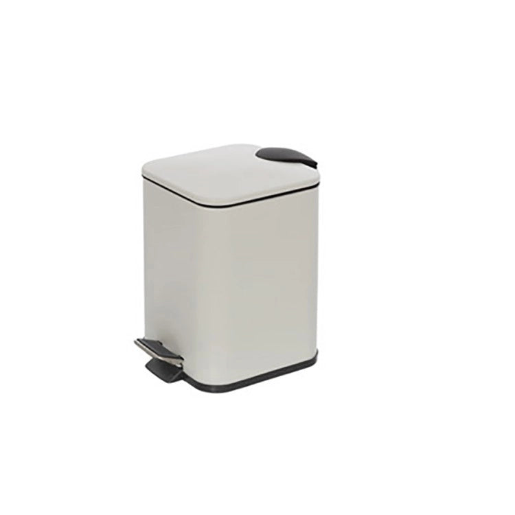 Pattumiera quadrata 3 litri in acciaio con pedale Colore bianco 16x16x25 cm Feridras