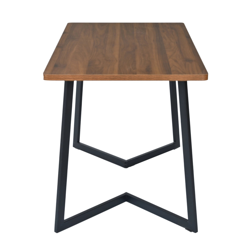 Tavolo da pranzo rettangolare 117x68 cm nero e noce
