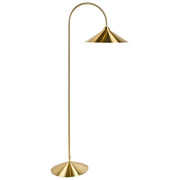 Lampada da terra con paralume e base in metallo oro in stile moderno per soggiorno e camera da letto