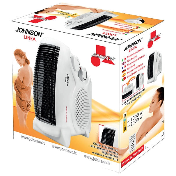 Tondo Termoventilatore Potenza 1000-2000W Termostato Regolabile Spegnimento Automatico Basso Consumo