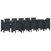 Set da Pranzo per Giardino 13 pcs Antracite Polyrattan
