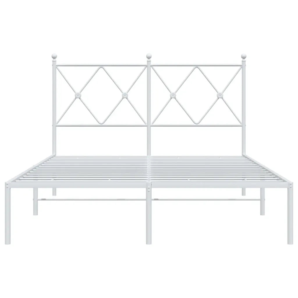 Giroletto con Testiera Metallo Bianco 120x190 cm