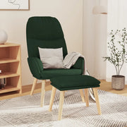 Poltrona Relax con Poggiapiedi Verde Scuro in Tessuto 3097347