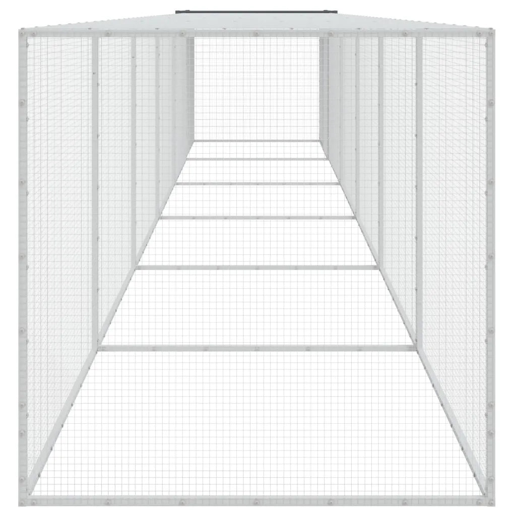 Gabbia Polli con Tetto Antracite 603x98x90 cm Acciaio Zincato 3189041
