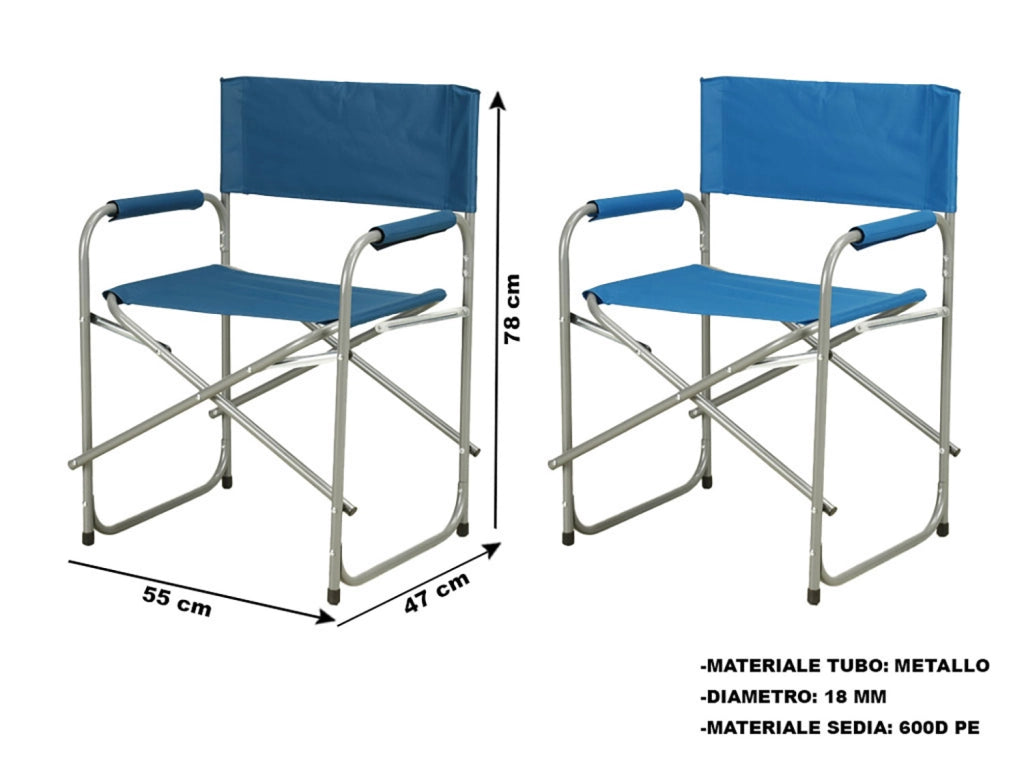 Sedia da Esterno Sedia da Regista Croazia 55x47x78 cm in Tessuto Oxford Colore Casuale