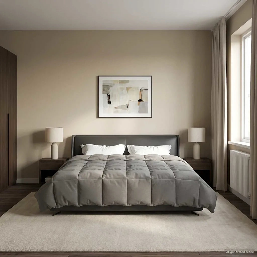 Duvet Invernale Grigio chiaro 200 x 220 cm Microfibra 42026093