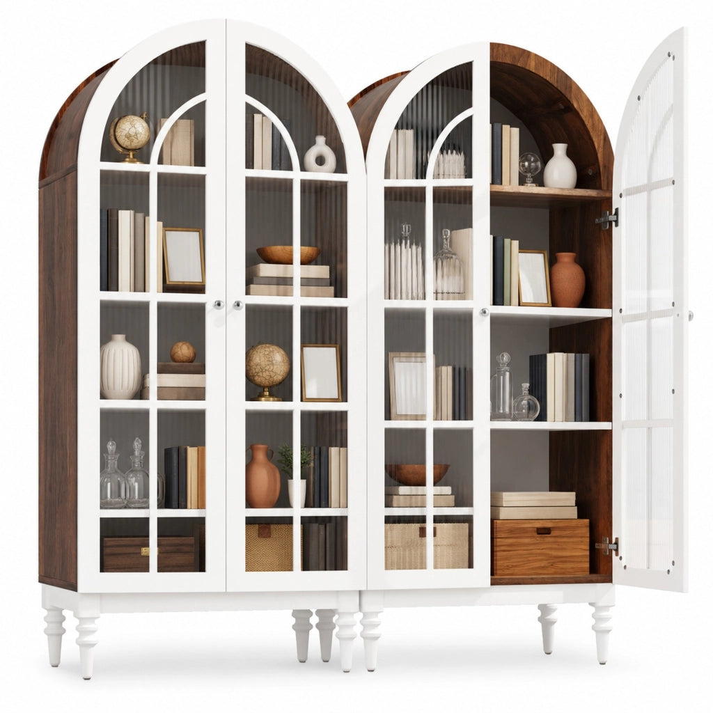 VETRINA ad Arco 76x38,5x165 cm in MDF Bianca