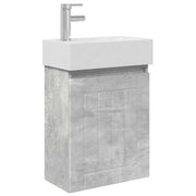 Mobile Bagno | Armadio da bagno con rubinetto Grigio Cemento 45,5 x 25,5 x 84 cm