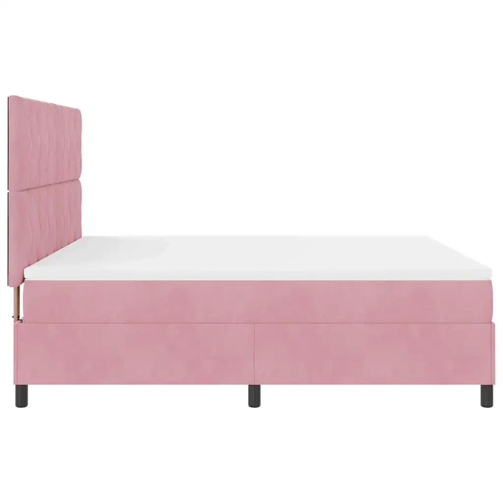 Letto a molle con materasso Rosa 180 x 200 cm Velluto 3339919