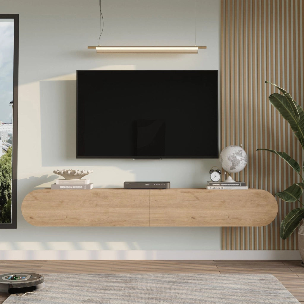 Porta TV in legno "LUM1" - 180 x 31 x 29 cm - Beige
