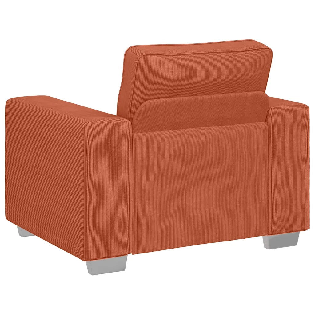 Divano Sedia Rosso Arancione 100x77x82 cm Tessuto di Velluto a Coste 4105192
