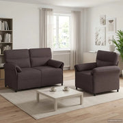 Set di divani 2 pz Marrone Scuro Tessuto 3424847