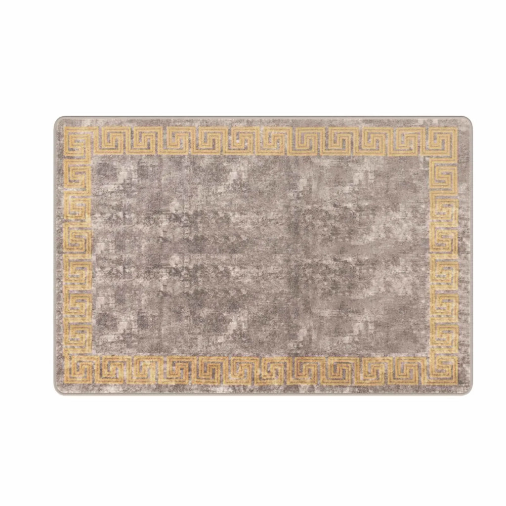 Runner Tappeto MARSA Grigio 100 x 150 cm Poliestere e PVC