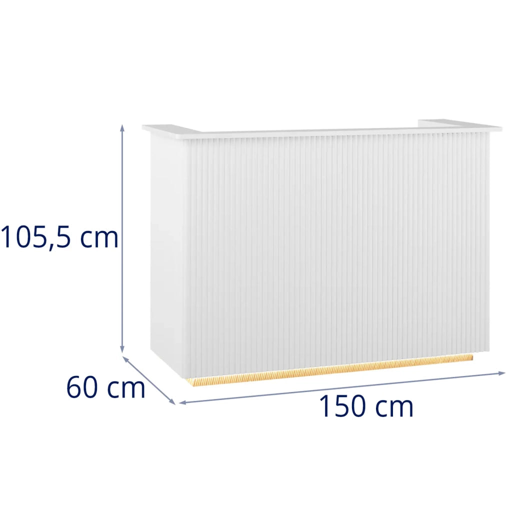 Banco reception con illuminazione indiretta bloccabile ripiano scorrevole per tastiera acciaio inox MDF bianco 14_0008399