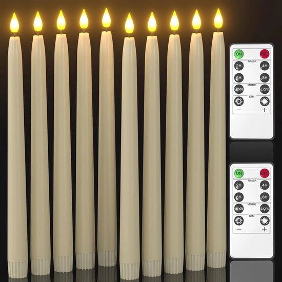 Led Candelabri Senza Fiamma con Comando a Distanza - 10 Pezzi - Alimentati da Batteria - Decorazione per Casa, Halloween e Natale